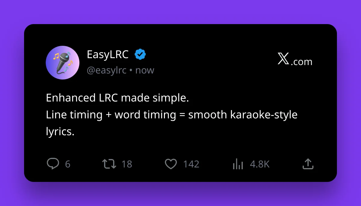 Enhanced LRC Examples: Word-Level Lyrics Made Simple - Comprehensive guide to Enhanced LRC files with word-level timing