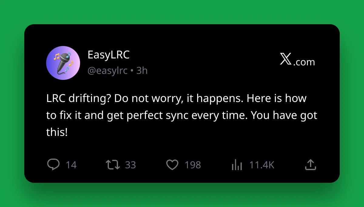 LRC Time Drift Fix: Stop Lyrics Going Out of Sync | EasyLRC - Comprehensive guide to Enhanced LRC files with word-level timing