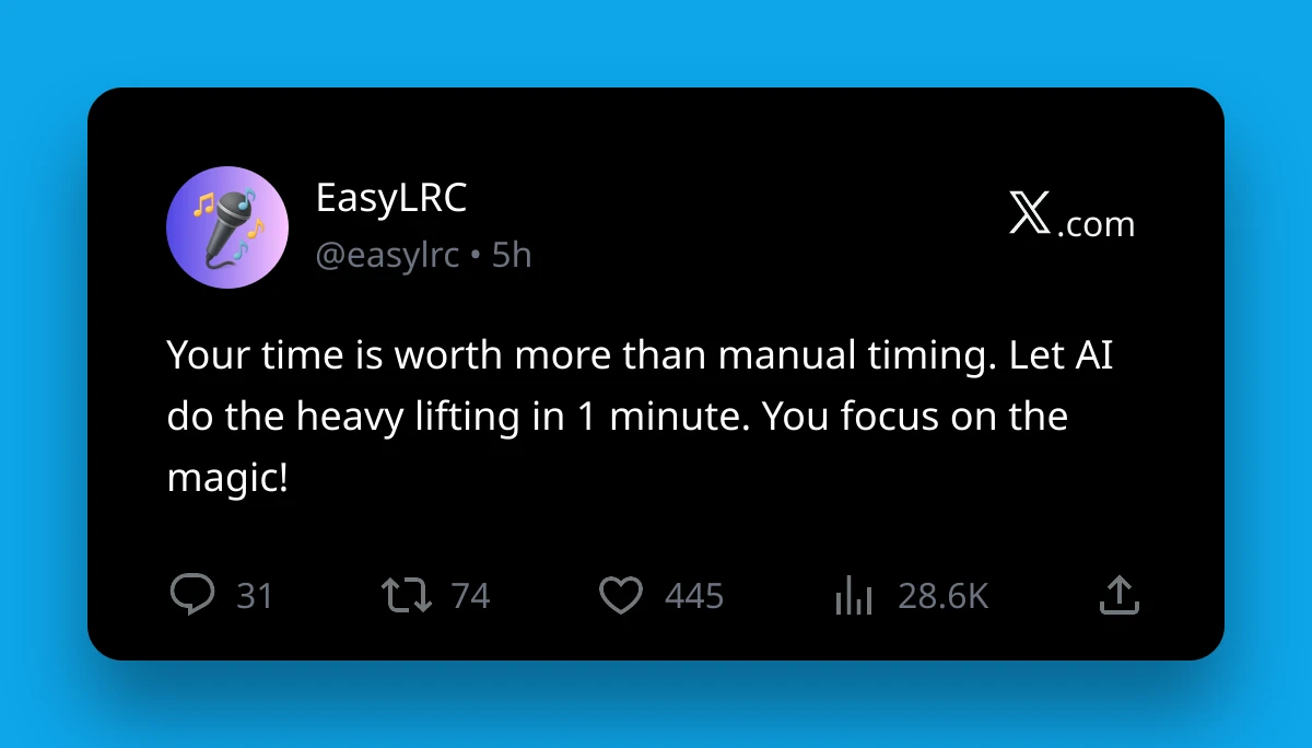 Stop Manual Lyrics Timing: AI Alternative Saves Hours | EasyLRC - Comprehensive guide to Enhanced LRC files with word-level timing