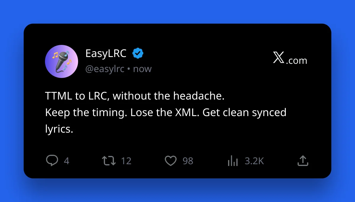 TTML to LRC: Simple Guide for Timed Lyrics - Comprehensive guide to Enhanced LRC files with word-level timing